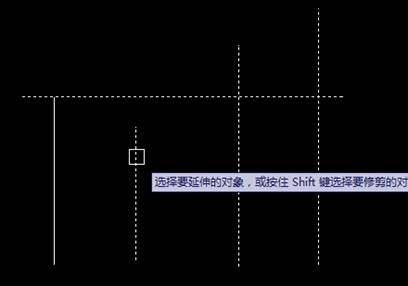 CAD通過shift鍵切換延伸與修剪命令