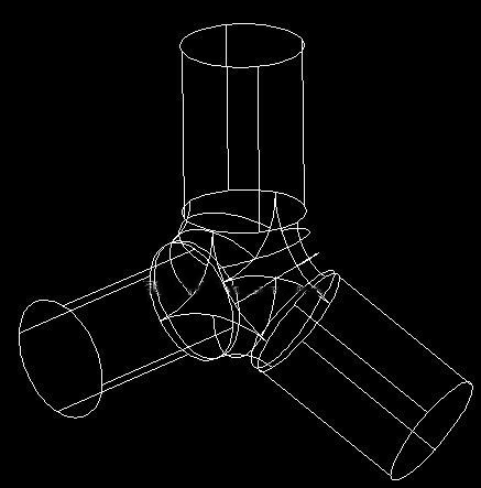如何用CAD繪制一個三通管？