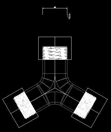 如何用CAD繪制一個三通管？